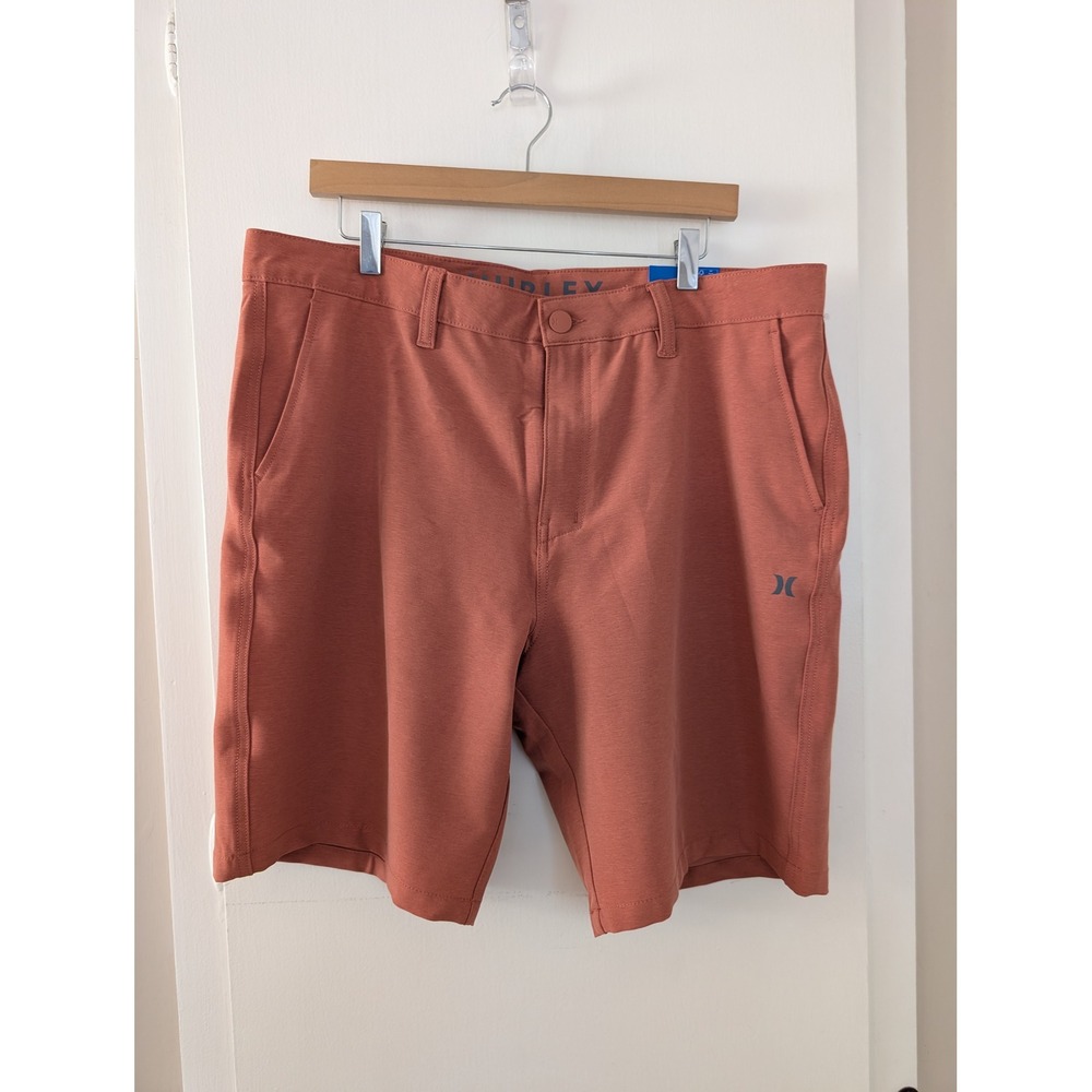 Hurley Mens 36 Hybrid Walkshorts Quick Dry 4-Way Stretch Rust Orange Knee Length